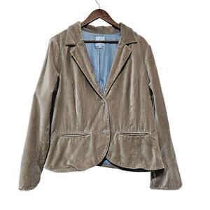 Old Navy Velvet Blazer Women's Size XXL Rhinestone Buttons Brown Classic Neutral